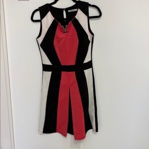 Mackage Colorblock Sleeveless Dress - Black, White, and Red